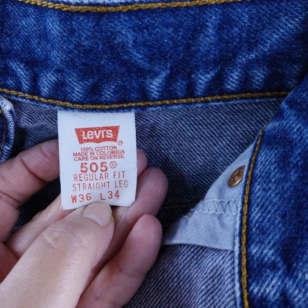 Vintage Levi Strauss Co 505 Regular‎ Fit Straight Leg Mens Jeans 36x34 Dark Wash
